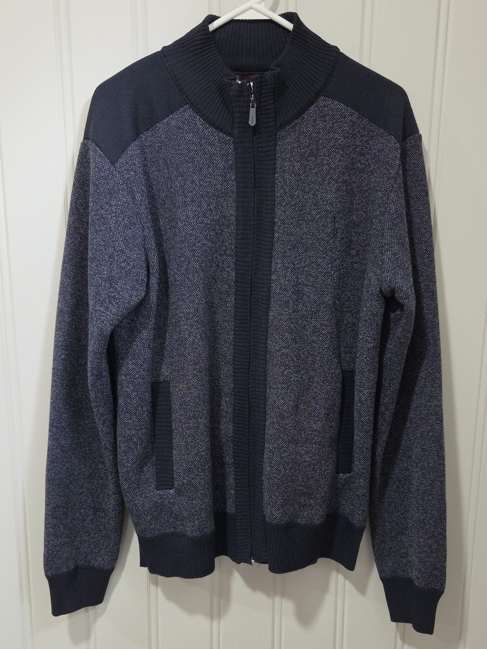 Scott James Knit Sweater Jacket Size Large Navy